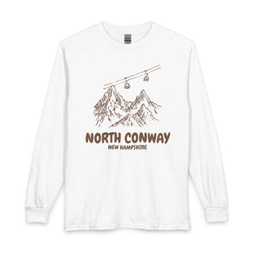 North Conway, New Hampshire Long Sleeve T-Shirt - Ski Mountain Gondola