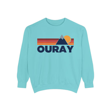 Buy chalky-mint Ouray, Colorado Mountain Stripes Sweatshirt | Comfort Colors - 100% Cotton