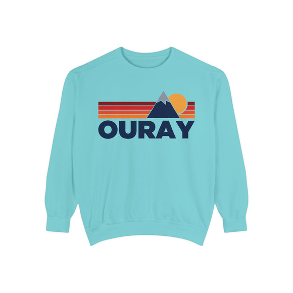 Ouray, Colorado Mountain Stripes Sweatshirt | Comfort Colors - 100% Cotton