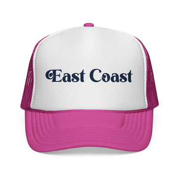 Buy pink East Coast Retro Mountains Trucker Hat