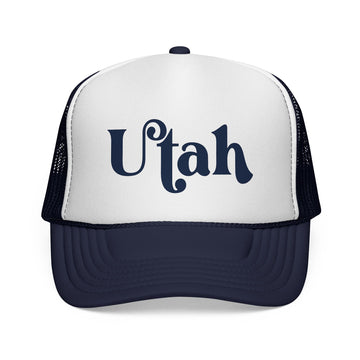 Utah Script Trucker Cap | State Retro Typography - 0