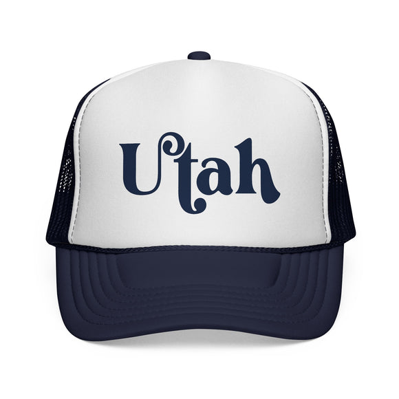 Utah Script Trucker Cap | State Retro Typography