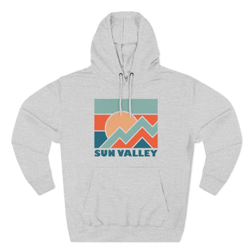 Buy heather-grey Sun Valley, Idaho Hoodie - Retro Mountain Unisex Sweatshirt