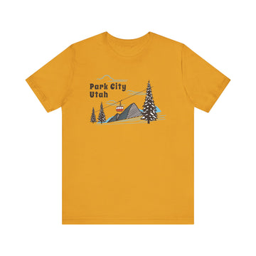 Buy mustard Park City, Utah T-Shirt - Retro Ski Mountain Gondola Unisex Park City Shirt