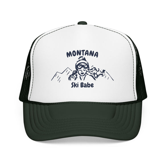 Montana Ski Babe Trucker Hat — Foam Mesh Cap