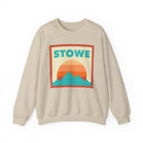 Retro Stowe, Vermont Sweatshirt, Mountain Sun Design, Unisex Crewneck, Gift for Outdoorsy Friends, Vintage Stowe, Vermont Jumper-4