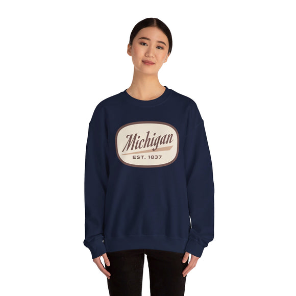 Michigan Sweatshirt - Unisex Retro Michigan Crewneck Sweatshirt