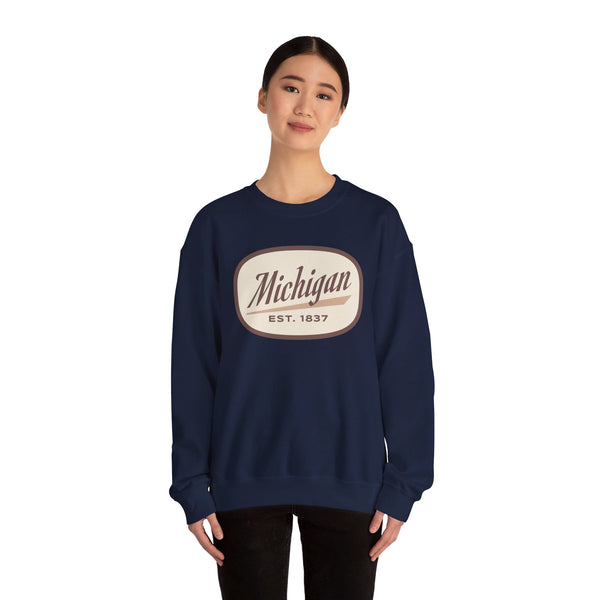 Michigan Sweatshirt - Unisex Retro Michigan Crewneck Sweatshirt