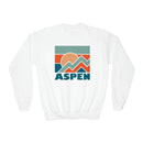 Aspen, Colorado Youth Sweatshirt - Unisex Kid's Aspen Crewneck Sweatshirt-1