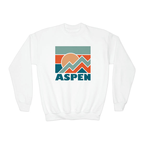 Aspen, Colorado Youth Sweatshirt - Unisex Kid's Aspen Crewneck Sweatshirt