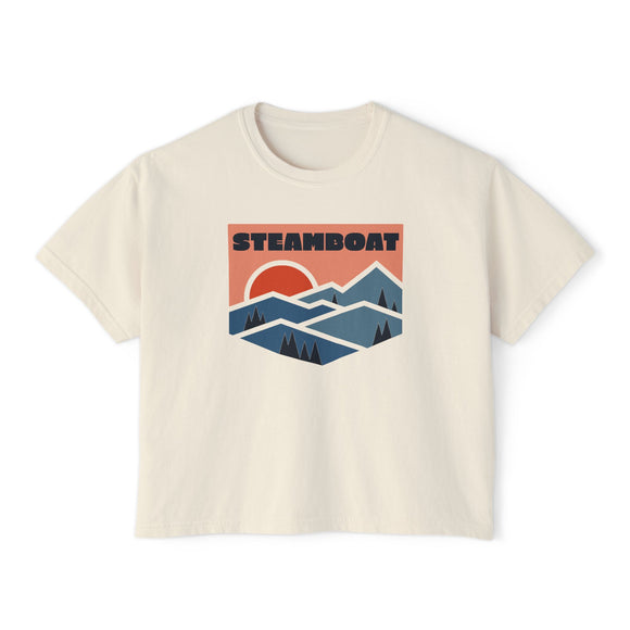 Women's Steamboat, Colorado Boxy Graphic Tee - Slightly Cropped