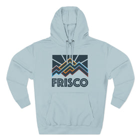 Buy blue-mist Frisco, Colorado Hoodie - Retro Mountain Unisex Sweatshirt