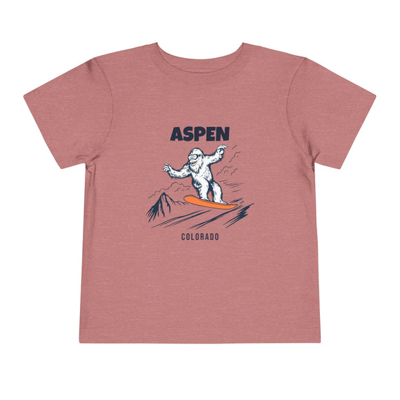 Aspen, Colorado Yeti Snowboard Toddler Tee