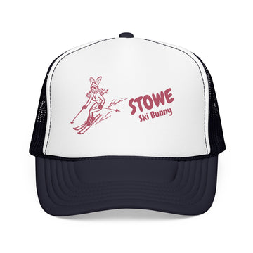 Buy navy-white-navy Stowe, Vermont Ski Bunny Foam Trucker Hat