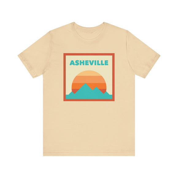 Retro Asheville, North Carolina T-Shirt, Mountain Sun Tee, Unisex Graphic Shirt, Vintage Top, Outdoor Adventure Clothing