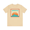 Retro Asheville, North Carolina T-Shirt, Mountain Sun Tee, Unisex Graphic Shirt, Vintage Top, Outdoor Adventure Clothing