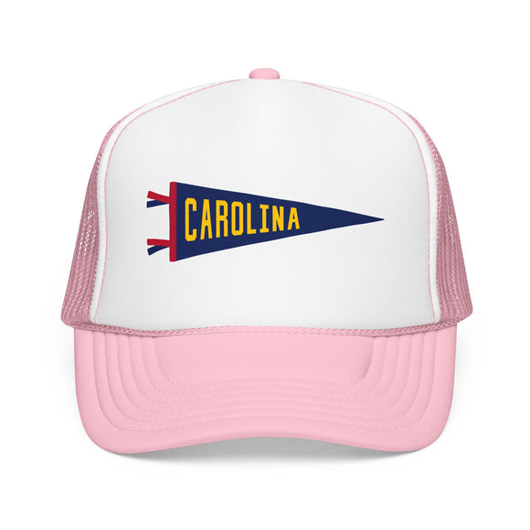 Carolina, North Carolina Pennant Trucker Hat — Retro Flag Foam Cap