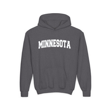 Buy dark-heather Minnesota Youth Hoodie - Kids Minnesota Hooded Sweatshirt