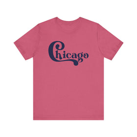 Buy heather-raspberry Chicago, Illinois Graphic Tee, Casual T-Shirt, Vintage Style Shirt