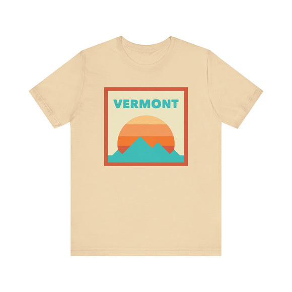 Retro Vermont T-Shirt, Mountain Sun Tee, Unisex Graphic Shirt, Vintage Vermont Top, Outdoor Adventure Clothing