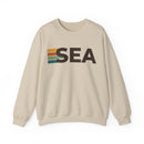 Seattle, Washington SEA Retro Stripe Sweatshirt-2