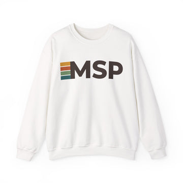 Minneapolis, Minnesota MSP Retro Stripe Sweatshirt