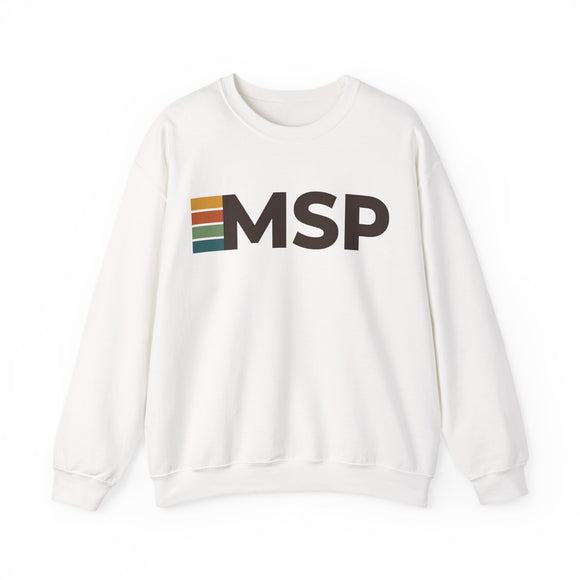 Minneapolis, Minnesota MSP Retro Stripe Sweatshirt