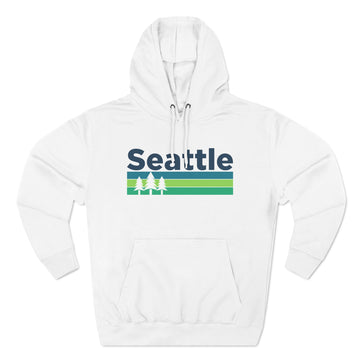 Buy white Premium Seattle, Washington Hoodie - Retro Unisex Seattle Sweatshirt