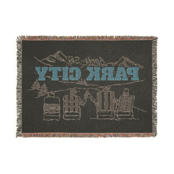 Park City, Utah Ski Town Throw Blanket | Mountain Woven Blanket