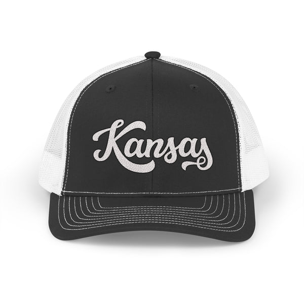 Kansas Snapback Trucker Cap - Embroidered Kansas Hat