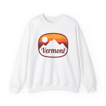 Buy white Vermont Sweatshirt - Unisex Retro Ombre Vermont Crewneck Sweatshirt