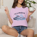 Illinois T Shirt, Comfort Colors Cotton 100% Cotton Wakeboard Boat Tee-13