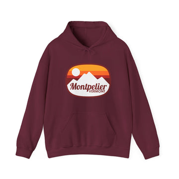 Montpelier, Vermont Hoodie - Retro Ombre Unisex Montpelier Hoodie Sweatshirt - 0