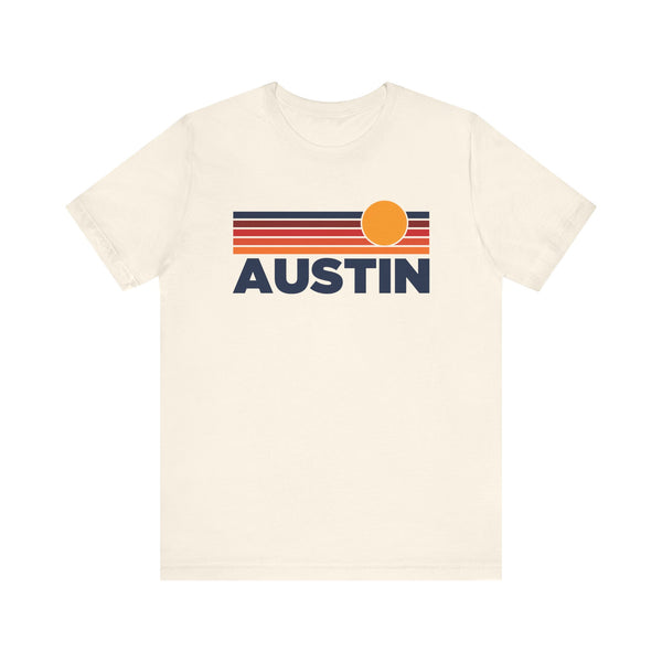 Austin, Texas T-Shirt Retro Sun Ombre Unisex Tee, Vintage Texas Tee, Mountain Sun Austin Tee, Texas Souvenir Shirt