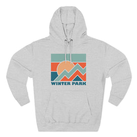Buy heather-grey Winter Park, Colorado Hoodie - Retro Mountain Unisex Sweatshirt