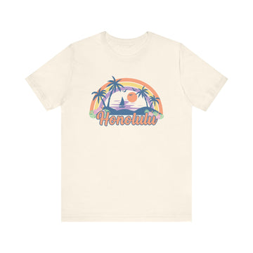 Buy natural Honolulu, Hawaii T-Shirt - Retro Beach Unisex Honolulu Shirt