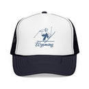 Wyoming Snow Ski Trucker Hat — Retro Skier Foam Cap-4