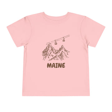 Buy pink Maine Toddler T-Shirt — Vintage Gondola Ski Mountain Tee