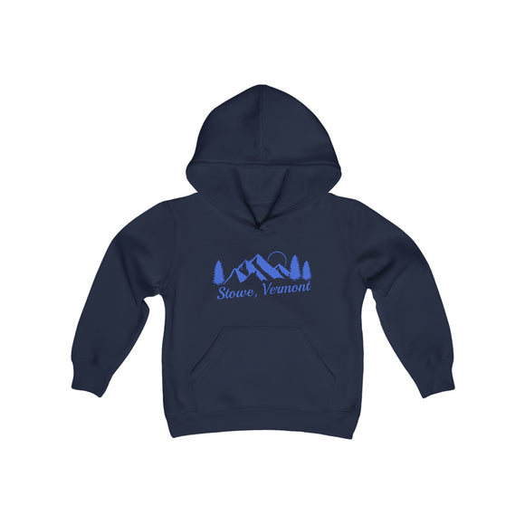 Retro Stowe, Vermont Youth Hoodie - Mountain Stowe, Vermont Kids Sweatshirt, Cute Stowe, Vermont Children's Pullover