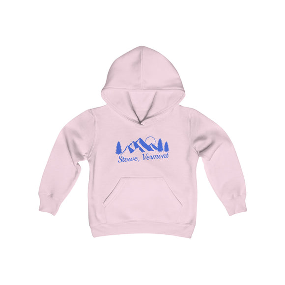 Retro Stowe, Vermont Youth Hoodie - Mountain Stowe, Vermont Kids Sweatshirt, Cute Stowe, Vermont Children's Pullover