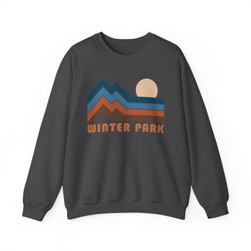 Buy dark-heather Winter Park, Colorado Sweatshirt Retro Mountains, Winter Park Unisex Graphic Crewneck