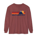 Salt Lake City, Utah Long Sleeve T-Shirt Retro Mountain, Unisex Salt Lake City Unisex Garment-dyed Long Sleeve T-Shirt-3