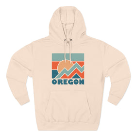 Buy pale-pink Oregon Hoodie - Retro Mountain Unisex Sweatshirt