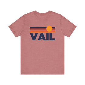 Vail, Colorado T-Shirt Retro Sun Ombre Unisex Tee, Vintage Colorado Tee, Mountain Sun Vail Tee, Colorado Souvenir Shirt