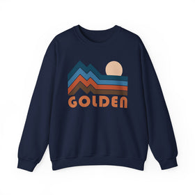 Buy navy Golden, Colorado Sweatshirt Retro Mountains, Golden Unisex Graphic Crewneck