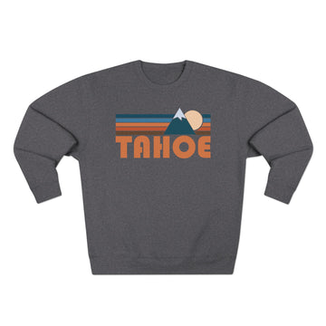 Buy charcoal-heather Premium Tahoe, California Retro Mountain Graphic Sweatshirt
