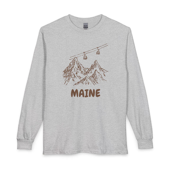 Maine Long Sleeve T-Shirt - Ski Mountain Gondola