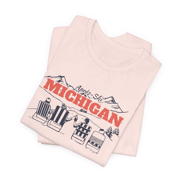 Michigan Après-ski T-Shirt - Vintage Mountain Graphic Tee