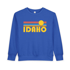 Idaho Toddler Sweatshirt - Retro Sun Idaho Toddler Crewneck Sweatshirt