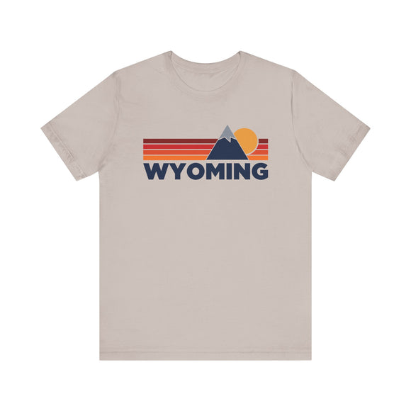 Retro Wyoming T-shirt, Mountain Tee, Vintage Wyoming Unisex Jersey Shirt, Outdoor Hiking Apparel